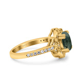 Halo Ballerina Style Oval Natural Stone
