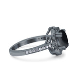 Halo Ballerina Style Oval Natural Stone