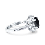 Halo Ballerina Style Oval Natural Stone