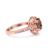 Halo Ballerina Style Oval Natural Stone