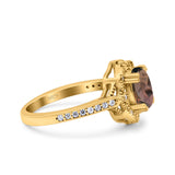 Halo Ballerina Style Oval Natural Stone