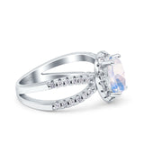 Halo Split Shank Oval Natural Stone