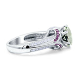 Two Tone Oval Natural Stone Ring