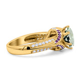 Two Tone Oval Natural Stone Ring