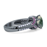 Two Tone Oval Natural Stone Ring