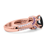 Two Tone Oval Natural Stone Ring