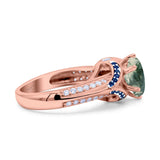 Two Tone Oval Natural Stone Ring