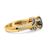 Two Tone Oval Natural Stone Ring
