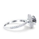 Art Deco Round Natural Stone Ring