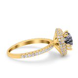 Art Deco Round Natural Stone Ring
