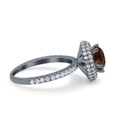 Art Deco Round Natural Stone Ring