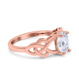 Art Deco Oval Natural Stone Trinity Ring