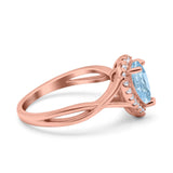 Pear Teardrop Natural Stone Twisted Ring