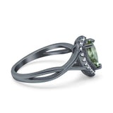 Pear Teardrop Natural Stone Twisted Ring