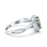 Pear Teardrop Natural Stone Twisted Ring