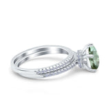 Two Piece Pear Teardrop Natural Stone Ring