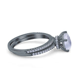 Two Piece Pear Teardrop Natural Stone Ring
