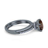 Two Piece Pear Teardrop Natural Stone Ring