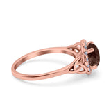 Art Deco Round Natural Stone Triquetra Ring