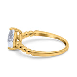 Pear Teardrop Natural Stone Solitaire Ring