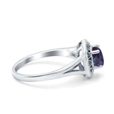 Art Deco Round Natural Stone Floral Ring