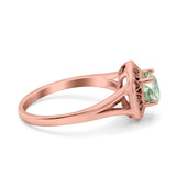 Art Deco Round Natural Stone Floral Ring