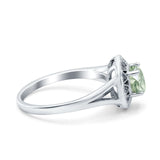 Art Deco Round Natural Stone Floral Ring
