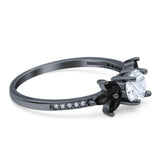 Art Deco Round Natural Stone Floral Ring
