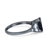 Art Deco Oval Natural Stone Wedding Ring