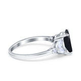 Art Deco Oval Natural Stone Wedding Ring