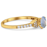 Art Deco Round Natural Stone Ring