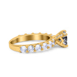 Round Natural Stone Cathedral Ring