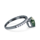 Pear Teardrop Natural Stone Wedding Ring