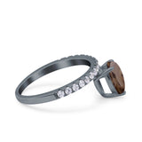 Pear Teardrop Natural Stone Wedding Ring