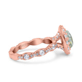 Oval Natural Stone Art Deco Ring