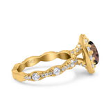 Oval Natural Stone Art Deco Ring