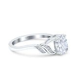 Oval Natural Stone Leaf Split Shank Ring