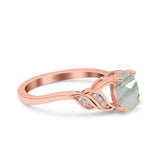 Oval Natural Stone Leaf Split Shank Ring