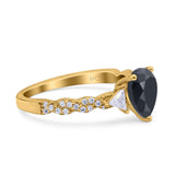 Art Deco Teardrop Pear Ring