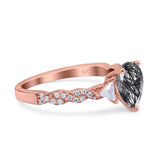 Art Deco Teardrop Pear Ring