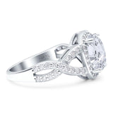 Oval Natural Stone Infinity Twisted Ring