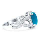 Oval Natural Stone Infinity Twisted Ring