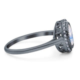 Art Deco Oval Natural Stone Wedding Ring