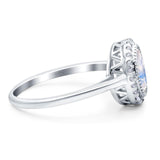 Art Deco Oval Natural Stone Wedding Ring