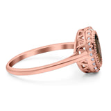 Art Deco Oval Natural Stone Wedding Ring
