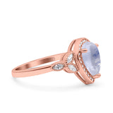 Pear Teardrop Natural Stone Wedding Ring