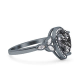 Pear Teardrop Natural Stone Wedding Ring
