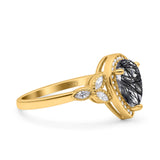 Pear Teardrop Natural Stone Wedding Ring