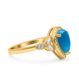Pear Teardrop Natural Stone Wedding Ring