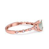 Round Natural Stone Wedding Ring